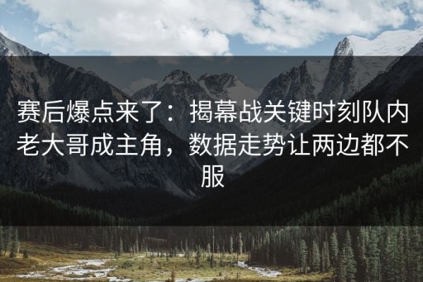 赛后爆点来了：揭幕战关键时刻队内老大哥成主角，数据走势让两边都不服