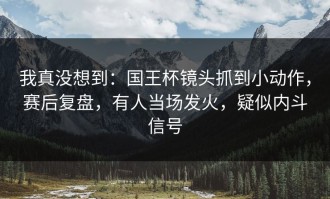 我真没想到：国王杯镜头抓到小动作，赛后复盘，有人当场发火，疑似内斗信号