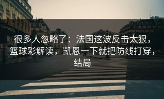 很多人忽略了：法国这波反击太狠，篮球彩解读，凯恩一下就把防线打穿，结局