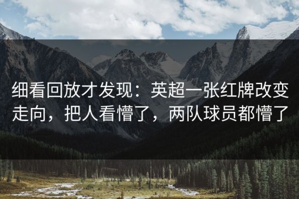 细看回放才发现：英超一张红牌改变走向，把人看懵了，两队球员都懵了