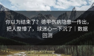 你以为结束了？德甲伤病隐患一传出，把人整懵了，球迷心一下沉了｜数据回测