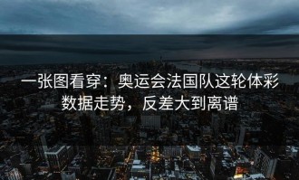 一张图看穿：奥运会法国队这轮体彩数据走势，反差大到离谱