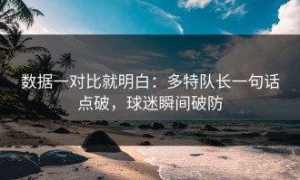 数据一对比就明白：多特队长一句话点破，球迷瞬间破防