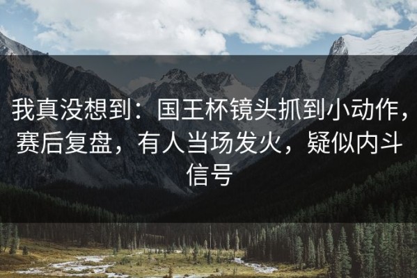 我真没想到：国王杯镜头抓到小动作，赛后复盘，有人当场发火，疑似内斗信号