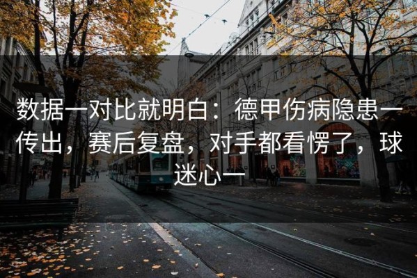 数据一对比就明白：德甲伤病隐患一传出，赛后复盘，对手都看愣了，球迷心一