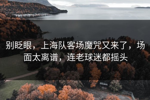 别眨眼，上海队客场魔咒又来了，场面太离谱，连老球迷都摇头