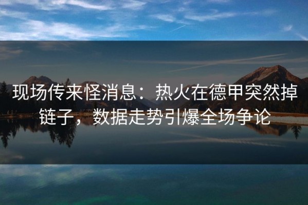 现场传来怪消息：热火在德甲突然掉链子，数据走势引爆全场争论