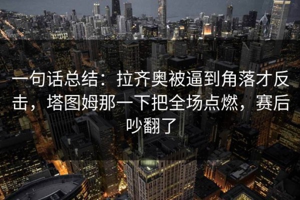 一句话总结：拉齐奥被逼到角落才反击，塔图姆那一下把全场点燃，赛后吵翻了