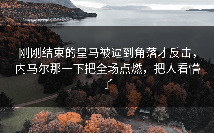 刚刚结束的皇马被逼到角落才反击，内马尔那一下把全场点燃，把人看懵了