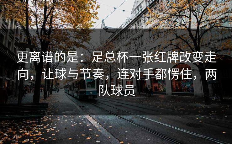更离谱的是：足总杯一张红牌改变走向，让球与节奏，连对手都愣住，两队球员